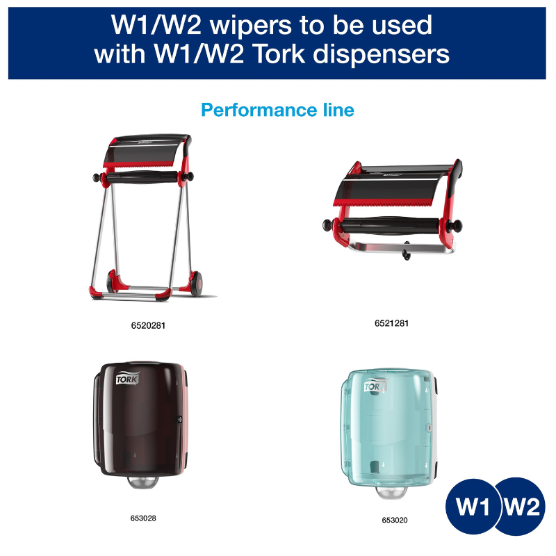 Tork® Paper Wiper Centrefeed, 2-Ply, White, 800 Sheets/Roll, 2 Rolls/Case