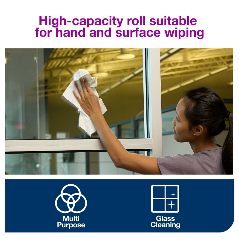 Tork® Paper Wiper Centrefeed, 2-Ply, White, 800 Sheets/Roll, 2 Rolls/Case