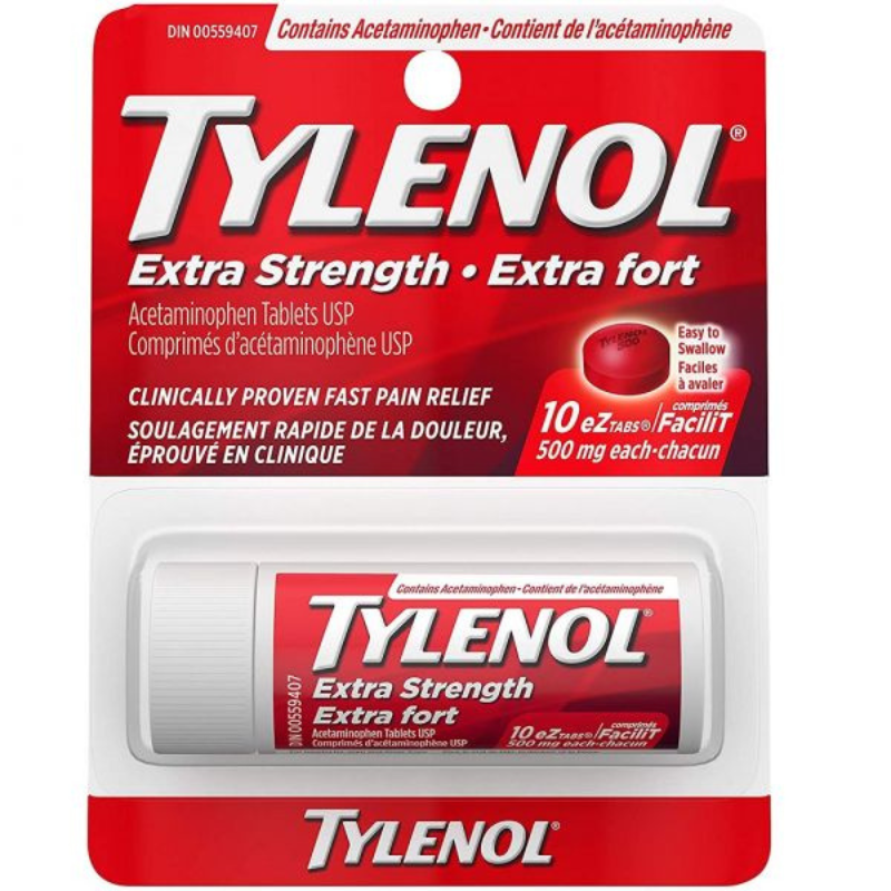 Tylenol EZ Tabs Extra Strength Acetaminophen 500mg, 10 count